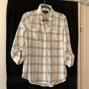 Fortune+Ivy White and Black Blouse